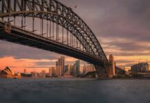 Most Harbour Bridge v Sydney – Největší železniční most v Austrálii harbour bridge sydney austrálie